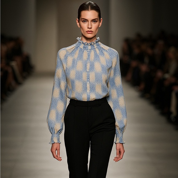 Ramy Brook Mock Neck Balloon Sleeve Blouse - Picture 2 of 9